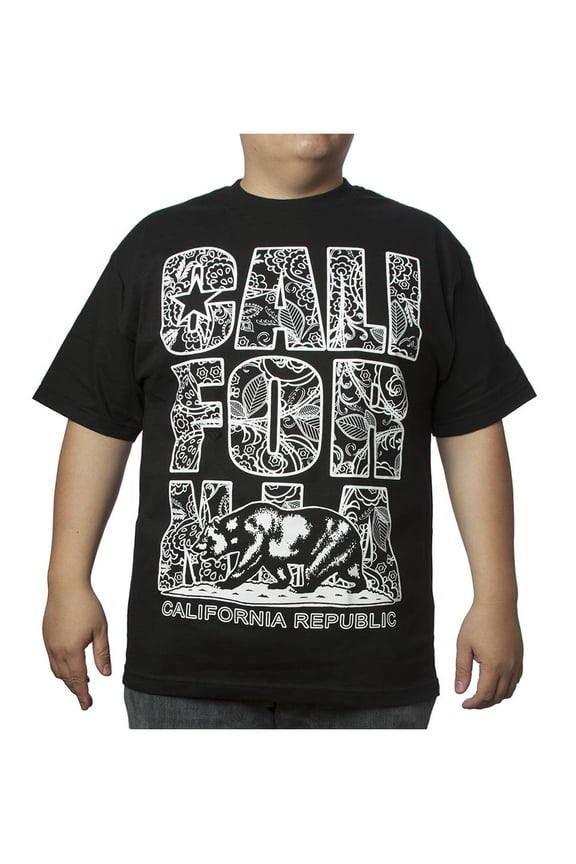 Mens California Republic Floral Short-Sleeve T-Shirt - Large