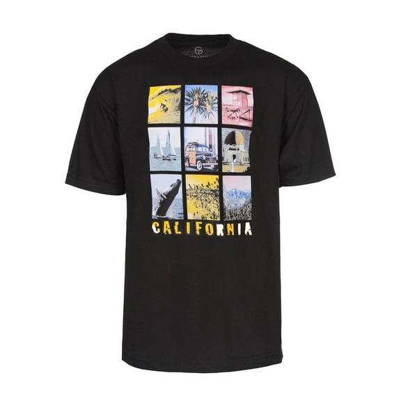Mens California Scenes Black Short-Sleeve T-Shirt - Large