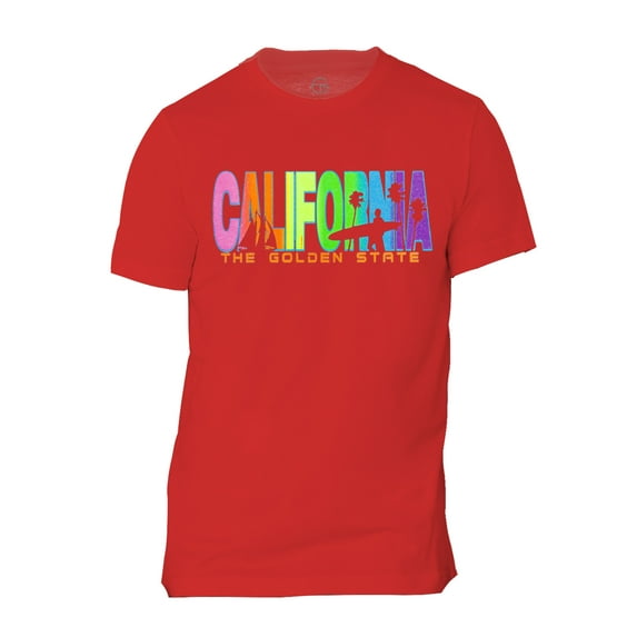 Mens California The Golden State Short-Sleeve T-Shirt - Red - Medium