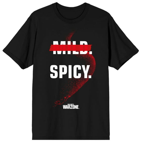 Mens Call of Duty Warzone Mild Spicy with Sky Diver Black T-shirt-XS
