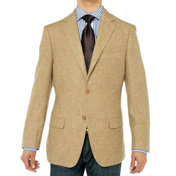 Mens Camel Herringbone Modern Fit Blazer Luciano Natazzi 2