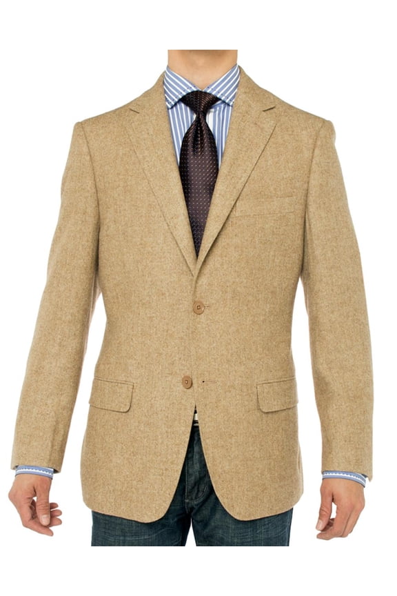 Mens Camel Herringbone Modern Fit Blazer Luciano Natazzi 2