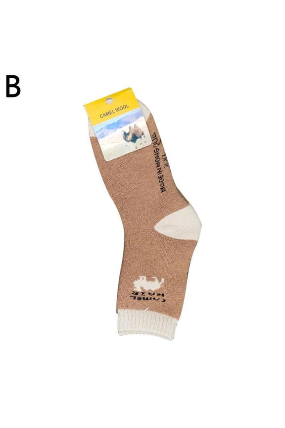 Mens Camel Wool Socks Warm Cold Weather Outdoor Couples Pair ☆◇ км ✨э _■ >ψ ы #ζ V0I9