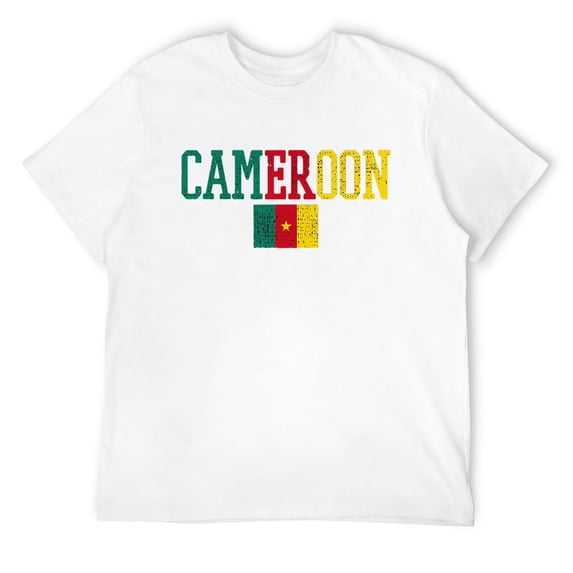 Mens Cameroon Central Africa Flag Cameroonian T-Shirt White 3X-Large