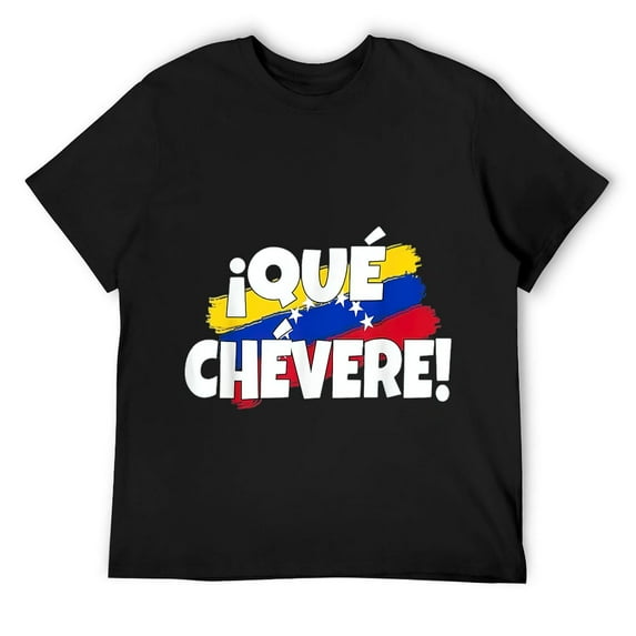 Mens Camisetas De Venezuela Que Chevere Franela Venezuelan T-Shirt Black