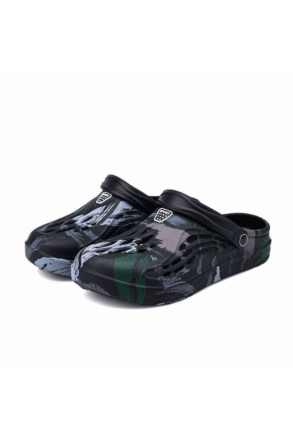 Mens Camo Clog Tie-dye Slide Sandals Shoes Breathable Slip on Garden Clogs Arch Support Outdoor Beach Slippers Work Shoes