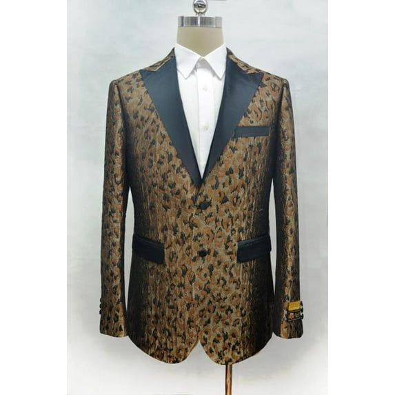 Mens Camo Peak Lapel Two Button Prom Blazer