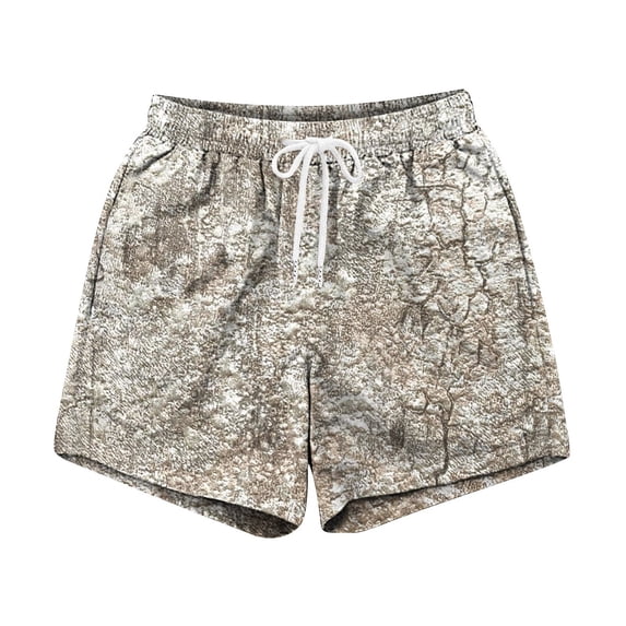 Mens Camo Shorts Maple Leaf Print Baggy Drawstring Elastic High Waisted Graphic Workout Sweat Shorts with Pockets Army Green 2XL