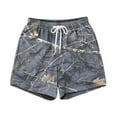 thumbnail image 1 of Mens Camo Shorts Maple Leaf Print Baggy Drawstring Elastic High Waisted Graphic Workout Sweat Shorts with Pockets Navy 4XL, 1 of 2