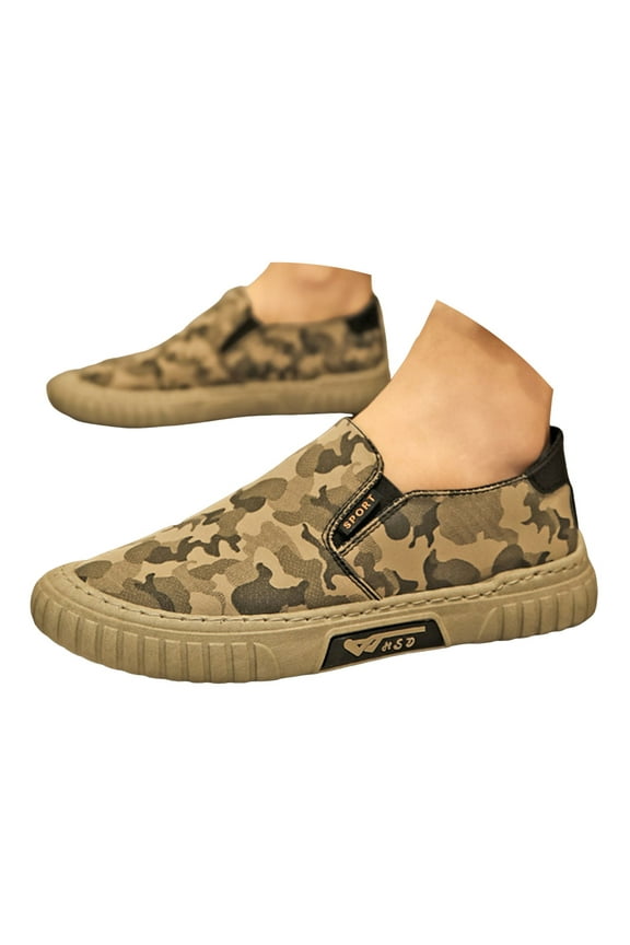 Mens Camo Slip on Walking Loafers 2025 Casual Comfortable Camoflage Low Top Canvas Shoes Fashion Sneakers