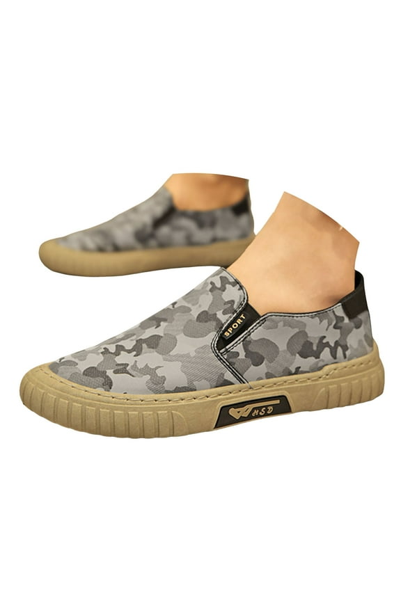 Mens Camo Slip on Walking Loafers 2025 Casual Comfortable Camoflage Low Top Canvas Shoes Fashion Sneakers