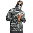 thumbnail image 1 of Mens Camo Sun Protection Shirts with Mask UV Spf Upf 50+ Rash Guard Sun Shirts Outdoor Hiking Swim Fishing Long Sleeve Cooling Hoodies,Gray L, 1 of 5