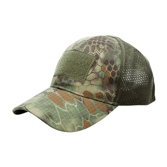 Mens Camo Tactical Baseball Cap Outdoor Sports Military Style Sun Hat Adjustable Breathable Summer Cap Green