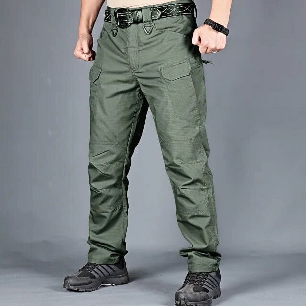 Mens Camouflage Cargo Pants Elastic Multiple Pocket Military Male