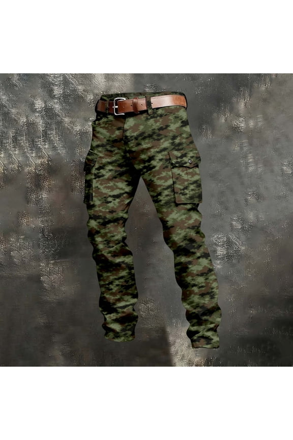 Mens Camouflage Cargo Pants Tactical Outdoor Pants Hunting Paintball Workwear Long Trousers Camouflage XXL