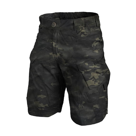 Mens Camouflage Cargo Shorts Multi Pockets Twill Elastic Waistband Shorts Pants Drawstring Ripstop Straight Leg Cargo Shorts Casual Lightweight Summer Hiking Outdoor Beach Shorts,Multicolor XL