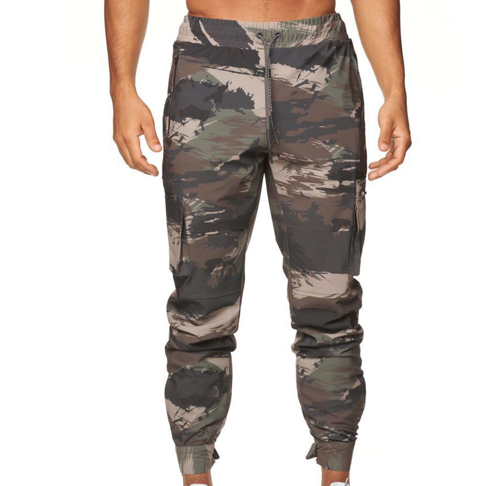 Mens Camouflage Cozy-Fit Cargo Pant Multi Pocket Military Camo Combat ...