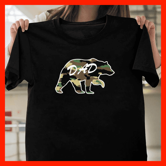 Mens Camouflage Daddy Bear Family Camo Hunting I Pajama Dad Bear T Shi H13174, for Unisex - Up to Size 5XL Available