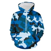 Mens Camouflage Print Hoodies Graphic Military Hoodies Pullover with Pockets Plus Size Long Sleeve Hooded Sweatshirt