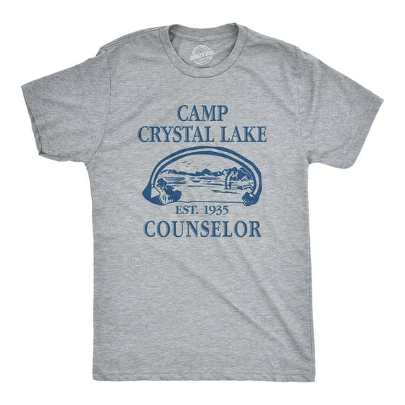Mens Camp Crystal Lake T shirt Funny Graphic Camping Vintage Adult Novelty Tees Graphic Tees