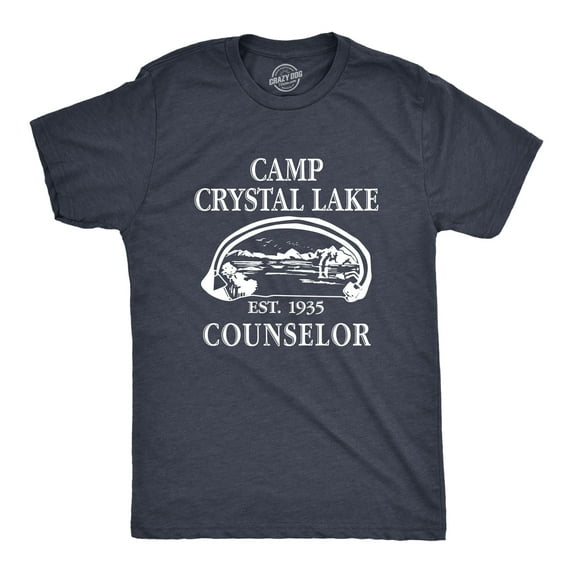 Mens Camp Crystal Lake T shirt Funny Graphic Camping Vintage Adult Novelty Tees Graphic Tees