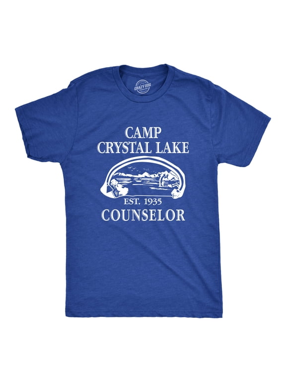 Mens Camp Crystal Lake T shirt Funny Graphic Camping Vintage Adult Novelty Tees Graphic Tees