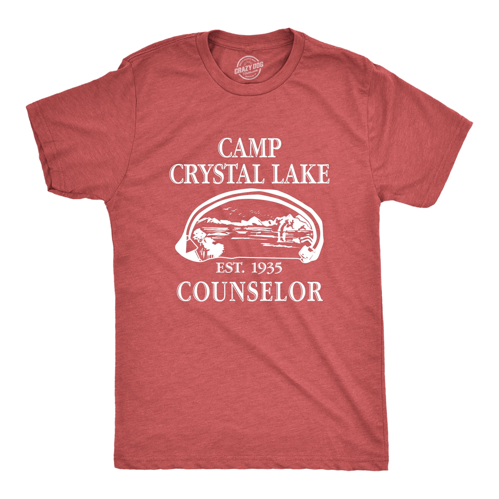 Mens Camp Crystal Lake T shirt Funny Graphic Camping Vintage Adult