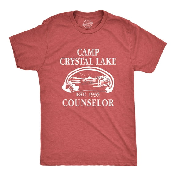 Mens Camp Crystal Lake T shirt Funny Graphic Camping Vintage Adult Novelty Tees Graphic Tees
