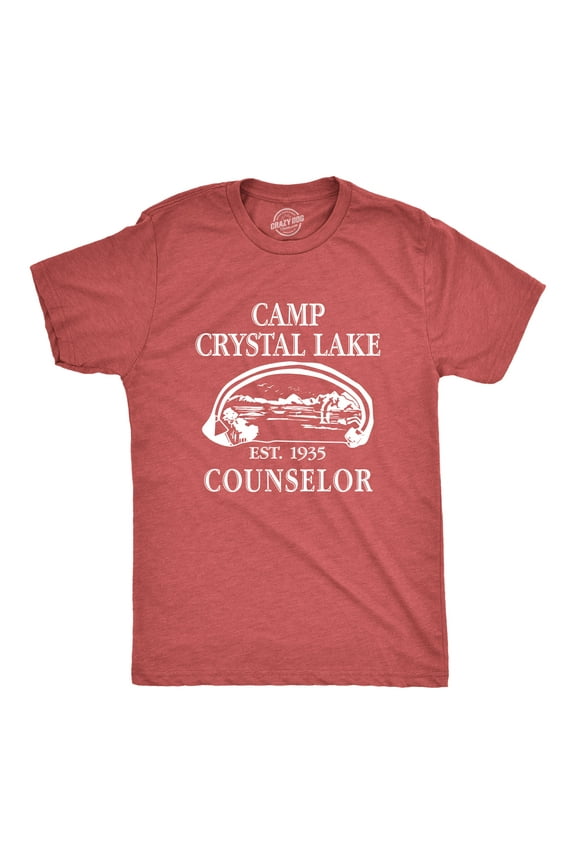 Mens Camp Crystal Lake T shirt Funny Graphic Camping Vintage Adult Novelty Tees Graphic Tees