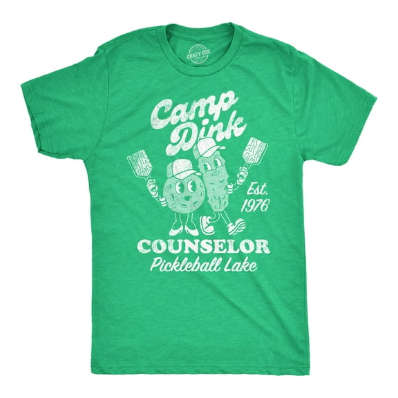 Mens Camp Dink Counselor Pickleball Lake T Shirt Funny Pickle Ball Lovers Joke Tee for Guys Graphic Tees