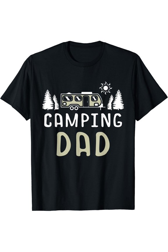 Mens Camping Dad Wanderlust Nature Camper Stargazing Campfire T-Shirt