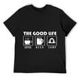 thumbnail image 1 of Mens Camping Design - The Good Life - Coffee Beer Camp T-Shirt Black, 1 of 5