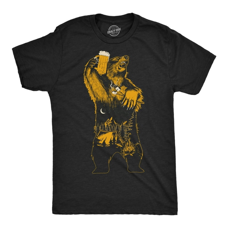 Bear Camping, Nature And Hiking T-Shirt With Forest Bear Camping, Nature And Hiking T-Shirt With Forest
