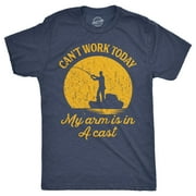 Mens Can't Work Today My Arm Is In A Cast T-Shirt Funny Fishing Tee Graphic Tees