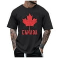 Mens Canada Independence Day Fashion Trend Print Short Sleeve Casual