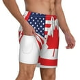 thumbnail image 1 of Mens Canada Us Friendship Flag Combination Swimming Trunks with Compression Liner Beach Quick Dry Swim Shorts, 1 of 6