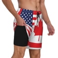 thumbnail image 1 of Mens Canada Us Friendship Flag Combination Swimming Trunks with Compression Liner Beach Quick Dry Swim Shorts, 1 of 6
