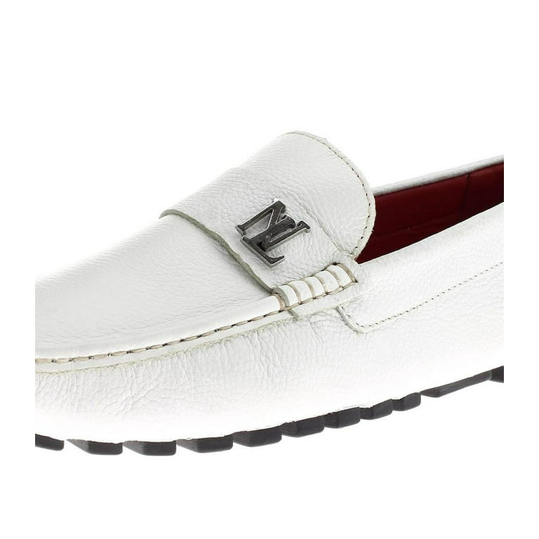 Louis Vuitton White Leather Hockenheim Moccasin Loafers