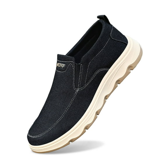 Mens Canvas Espadrilles Summer Shoes On Classic Flat Espadrilles Rubber Bottom 7.5 Black