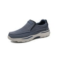 thumbnail image 1 of Mens Canvas Loafers Comfortable Soft Walking Shoes Lightweight Non-slip Driving Shoes Daily Casual Flat Shoes Blue 7.5 US, 1 of 7