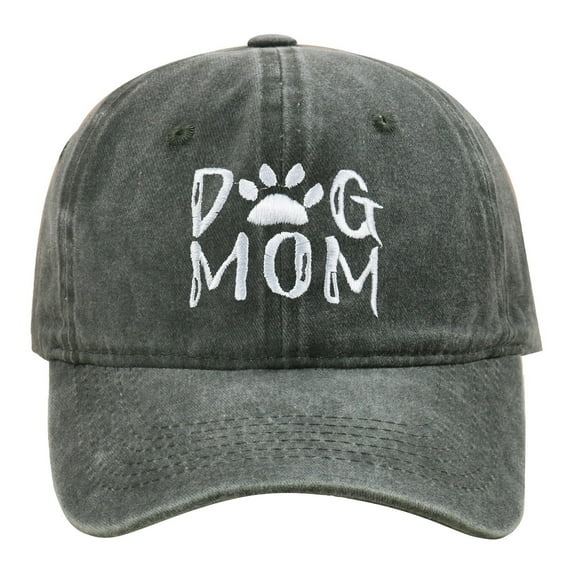 Mens Cap Dog Mom Embroidered Baseball Cap Adjustable Washed Sun Hat for Women Outdoor Casual Wear