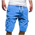thumbnail image 1 of Mens Capri Cargo Pants Mens Cargo Pants Casual Hiking Pants Joggers Athletic Pants Cotton Loose Straight Sweatpants for Men Men's Casual Cargo Pants Cotton Drawstring Athletic Jogger Sweatpants, 1 of 6