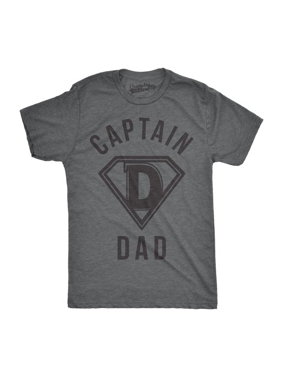 Mens Captain Dad Funny T Shirt Hilarious Hero Gift Idea for Fathers Tee Graphic Tees
