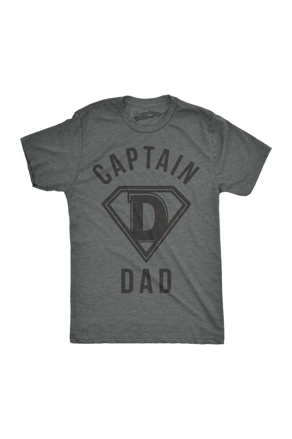 Mens Captain Dad Funny T Shirt Hilarious Hero Gift Idea for Fathers Tee Graphic Tees