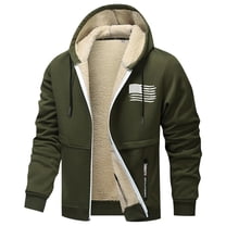 Mens Cardigan Coat Heavyweight Hooded Soft Lined Full Zip Outdoor Compression Shirt Men,Army Green,3XL