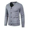 thumbnail image 1 of Mens Cardigan Coats Long Sleeve Winter Fall Button Solid V Neck Slim Fit Warm Sweater Casual Cardigans Tops, 1 of 2