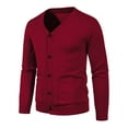 thumbnail image 1 of Mens Cardigan Coats Long Sleeve Winter Fall Button Solid V Neck Slim Fit Warm Sweater Casual Cardigans Tops, 1 of 2