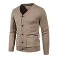 thumbnail image 1 of Mens Cardigan Coats Long Sleeve Winter Fall Button Solid V Neck Slim Fit Warm Sweater Casual Cardigans Tops, 1 of 2