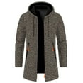 thumbnail image 1 of Mens Cardigan Sweater Long Hoodie Sweater Zip Up Knit Cardigan Plus Size Knit Sweater Jacket Fall Winter Cardigan, 1 of 4