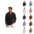 thumbnail image 1 of Mens Cardigan Sweater Long Sleeve Casual Button Down Lapel Collar Hollow out Knit Cardigans Fall Clothes, 1 of 6